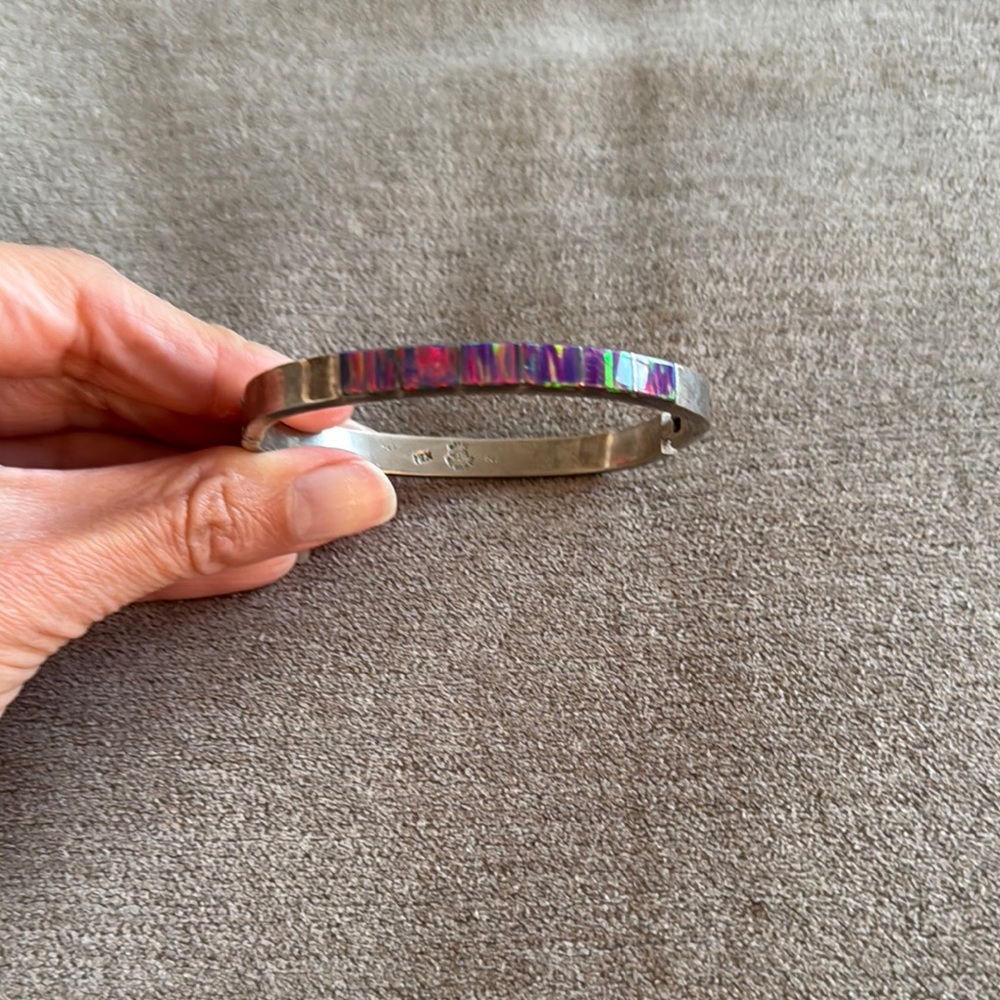 Women’s Silver and Purple Bangle Bracelet